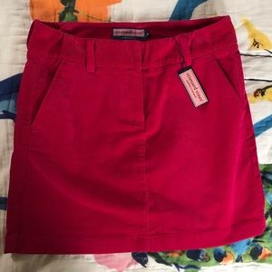 Vineyard Vines Red Corduroy A-Line Skirt